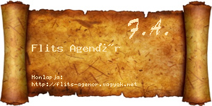 Flits Agenór névjegykártya